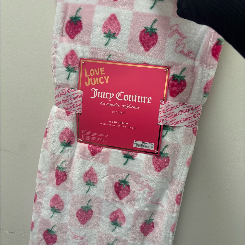 Juicy Couture Pink Strawberry Throw Blanket